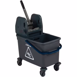 Seau roulant stable en plastique, 35 l, divisible par une cloison en 15 l d'eau sale et 20 l d'eau propre robuste presse à mo ...