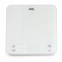 ADE KE 2100, Balance de ménage électronique, 5 kg, 1 g, Acier inoxydable, Verre, Plastique, Rectangle
