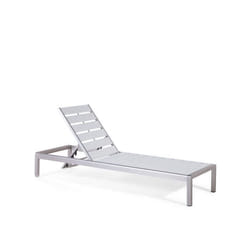 Beliani - Transat de jardin en aluminium et bois composite blanc NARDO