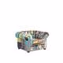 Fauteuil patchwork en tissu jaune CHESTERFIELD - BELIANI - Contemporain - 1 place - Avec accoudoirs
