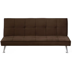 Beliani - Canapé Clic-Clac Convertible 3 Places en Tissu Marron avec Fonction Lit pour Salon Scandinave Moderne