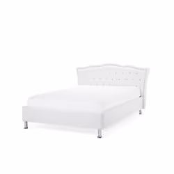 Beliani - Lit en cuir blanc 140x200 cm METZ