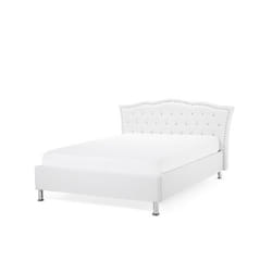 Beliani - Lit en cuir blanc 140x200 cm METZ