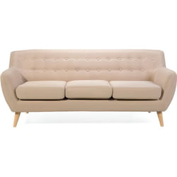 Canapé 2 ou 3 places en tissu beige MOTALA - BELIANI - Contemporain - Moelleux - Fixe