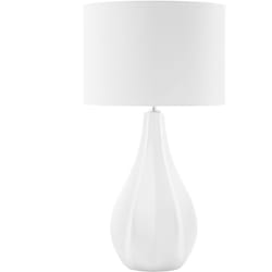 Beliani - Lampe à Poser E27 Max 60W en Porcelaine Blanc et Beige Clair Base en poire Santee