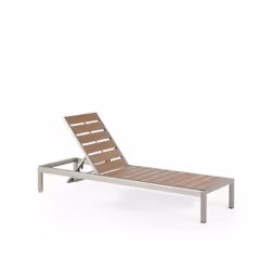 Transat de jardin en aluminium et bois composite marron NARDO - BELIANI - Pliant - Extérieur - Contemporain