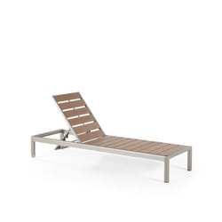 Transat de jardin en aluminium et bois composite marron NARDO - BELIANI - Pliant - Extérieur - Contemporain
