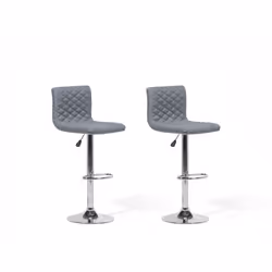 Chaises de bar réglables en tissu gris - Beliani - Orlando - Confortable et élégant