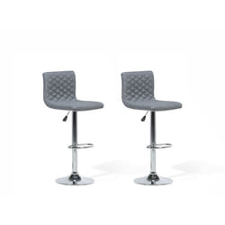 Chaises de bar réglables en tissu gris - Beliani - Orlando - Confortable et élégant