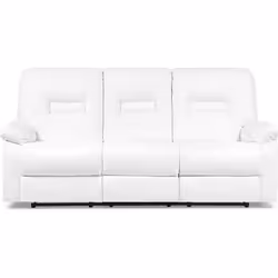 Beliani - Canapé 3 places en simili-cuir blanc avec position réglable BERGEN