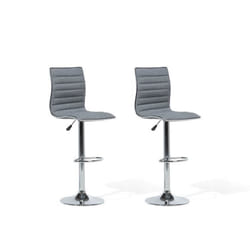 Chaises de bar en tissu gris LUCERNE - BELIANI - Lot de 2 - Contemporain - Design