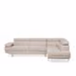 Canapé angle à gauche 5 places en tissu beige NORREA