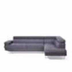 Canapé angle à gauche 5 places en tissu gris NORREA