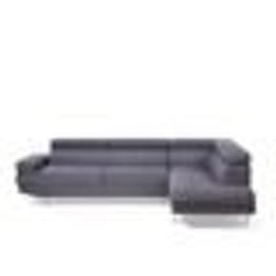 Canapé angle à gauche 5 places en tissu gris NORREA
