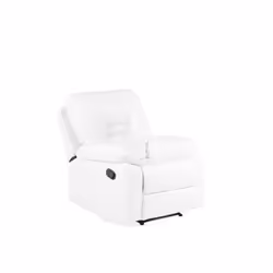 Beliani - Fauteuil en simili cuir blanc avec position réglable BERGEN
