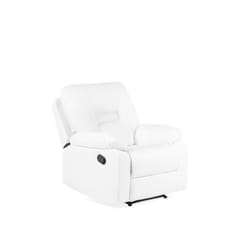 Beliani - Fauteuil en simili cuir blanc avec position réglable BERGEN
