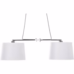 Lampe suspension composé de deux abat-jours blanc. À la fois classique et élégante cette lampe suspension sera le point de mi ...