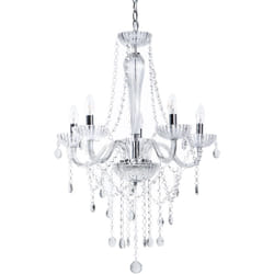 Lustre Glamour en Verre Cristaux Multiples Transparents pour 5 Ampoules Éclairage de Salle à Manger Classique et Chic Beliani