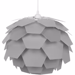Petite lampe suspension grise avec abat-jour en forme de pomme de pin. Le design minimaliste, mais unique et remarquable de c ...