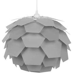 Beliani - Lampe de Suspension 40 cm E27 Max 60W en Synthétique Gris Cône de Pin Déco Segre
