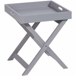 Table d'appoint grise avec plateau détachable. Cette table d'appoint compacte allie style et fonctionnalité. La forme rectang ...