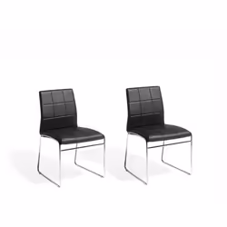 Beliani - Deux chaises de salle à manger en simili-cuir noir KIRON
