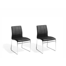 Beliani - Deux chaises de salle à manger en simili-cuir noir KIRON