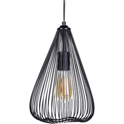 Beliani - Lampe Suspension Design en Métal Noir de Forme Conique E27 60W pour Ampoules Filament Solution Éclairage pour Maison Industrielle et Urbaine