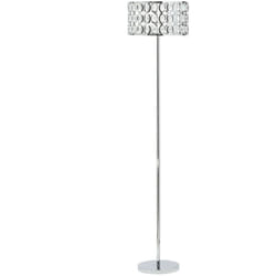 Lampadaire Glamour Design en Métal Argenté avec Abat-jour Orné de Cristaux E27 Max 60W Éclairage Élégant pour Salon Chic Beliani