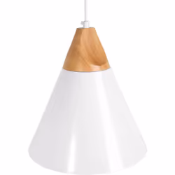 Lampe suspendue en forme de cône en aluminium blanc. Cette lampe suspendue décorative en forme de cône est parfaite pour le s ...