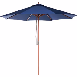Grand parasol pour terrasse ou jardin avec toile en tissu bleu marine. Ajoutez de la fonctionnalité à votre espace extérieur  ...
