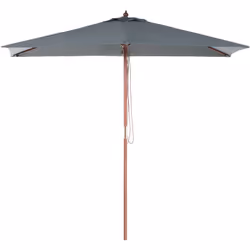 Grand parasol rectanguaire avec toile gris foncé. Ce parasol est une pièce exceptionnelle à installer dans votre jardin ou su ...