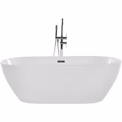 Baignoire centrale. Cette luxueuse baignoire îlot est une touche finale idéale pour une élégante salle de bains contemporaine ...