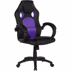 Siège de jeu réglable en tissu. Chaise de bureau confortable recouverte de cuir PU noir de haute qualité associé à une maille ...