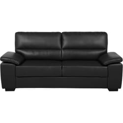 Canapé Fix 3 Places en Cuir pu Noir Haut de Gamme pour Salon au Style Moderne Beliani