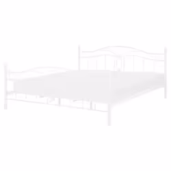 Lit double en métal blanc 160 x 200 cm ANTLIA - BELIANI - Classique - Intemporel - A lattes - Lit double