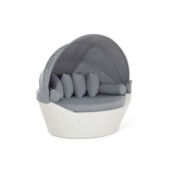 Beliani - Salon de jardin en rotin blanc en forme de panier SYLT