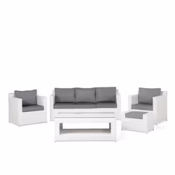 Beliani - Ensemble de jardin en polyrotin blanc ROMA