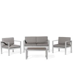 Salon de jardin en aluminium Beliani Salerno - 4 personnes - gris foncé - résistant aux intempéries