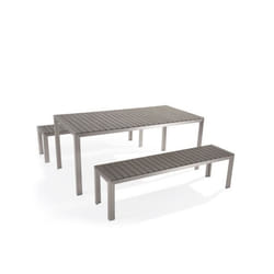 Beliani - Ensemble de jardin en aluminium et bois composite gris NARDO