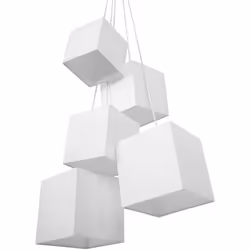 Lampe de plafond - 5 petites lampes blanches. Cette superbe lampe suspendue au design intemporel s'intégrera parfaitement à u ...
