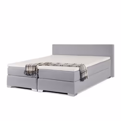 Beliani - Lit boxspring en tissu à ressorts gris clair 180x200 cm PRESIDENT