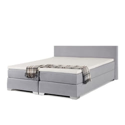 Beliani - Lit boxspring en tissu à ressorts gris clair 180x200 cm PRESIDENT
