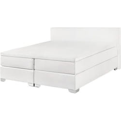 Beliani - Lit boxspring en simili-cuir à ressorts blanc 160x200 cm PRESIDENT