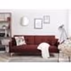 Canapé convertible en tissu rouge LUCAN - BELIANI - Contemporain - Design - Moelleux - 3 personnes - Rouge
