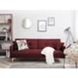 Canapé convertible en tissu rouge LUCAN - BELIANI - Contemporain - Design - Moelleux - 3 personnes - Rouge