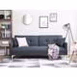 Canapé convertible BELIANI LUCAN en tissu bleu-gris foncé - 3 places - Couchage quotidien 110x180cm