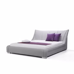 Lit à eau BELIANI NANTES en tissu gris 160x200 cm - Design contemporain