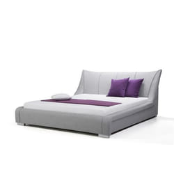 Lit à eau BELIANI NANTES en tissu gris 160x200 cm - Design contemporain