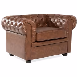 Beliani - Fauteuil en cuir marron Rétro CHESTERFIELD
